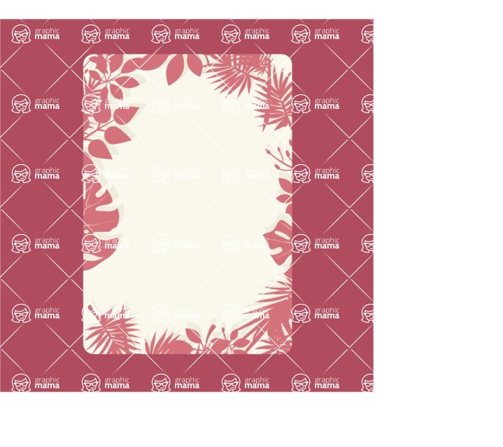 Nature Backgrounds, Patterns and Frames Themed Graphic Collection - Exotic Flowers Vector Frame Design